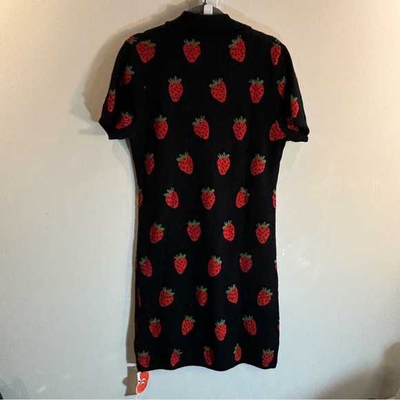 CIDER Sz 0XL Dress Polo Style Collar Strawberry Pattern Knit Short Sleeve NEW - Picture 10 of 10